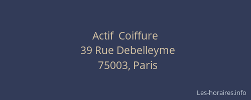Actif  Coiffure