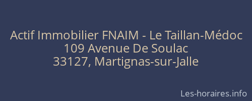 Actif Immobilier FNAIM - Le Taillan-Médoc