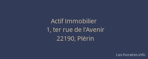 Actif Immobilier