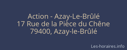 Action - Azay-Le-Brûlé