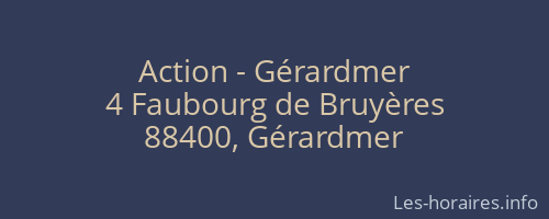 Action - Gérardmer