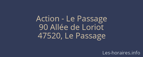 Action - Le Passage