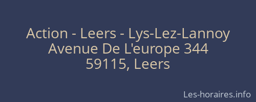 Action - Leers - Lys-Lez-Lannoy