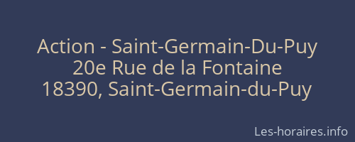 Action - Saint-Germain-Du-Puy