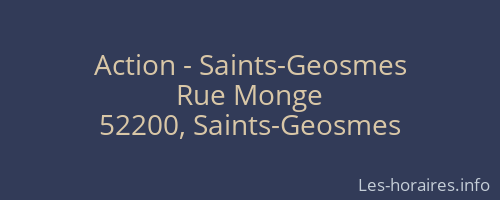 Action - Saints-Geosmes
