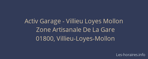 Activ Garage - Villieu Loyes Mollon