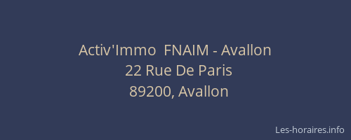 Activ'Immo  FNAIM - Avallon