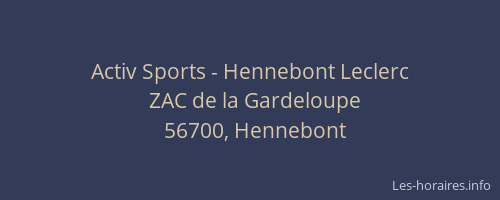 Activ Sports - Hennebont Leclerc