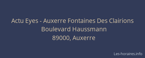Actu Eyes - Auxerre Fontaines Des Clairions