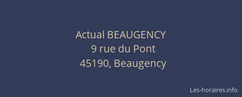 Actual BEAUGENCY