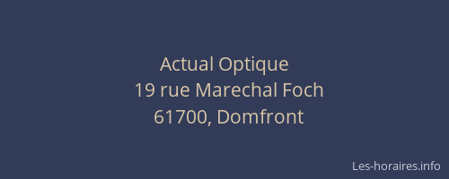 Actual Optique