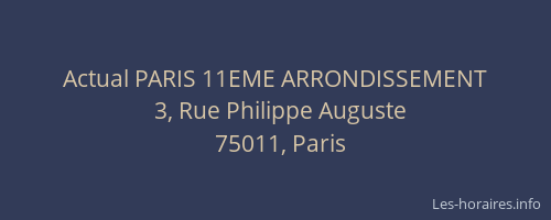 Actual PARIS 11EME ARRONDISSEMENT