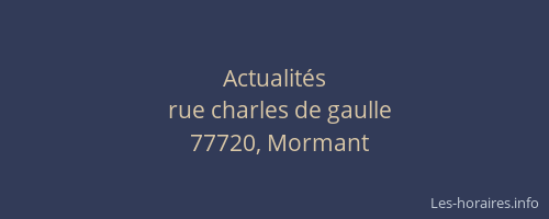 Actualités