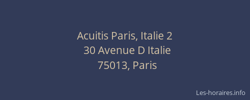 Acuitis Paris, Italie 2