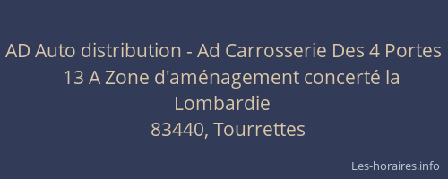 AD Auto distribution - Ad Carrosserie Des 4 Portes