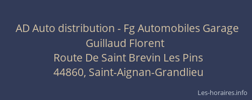 AD Auto distribution - Fg Automobiles Garage Guillaud Florent