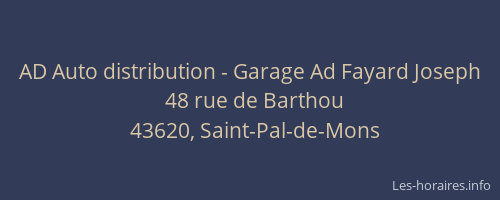 AD Auto distribution - Garage Ad Fayard Joseph