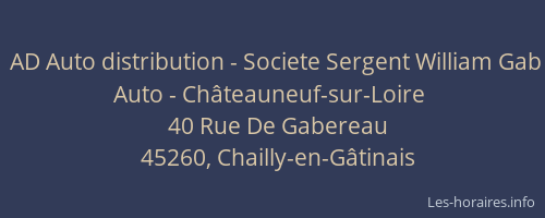 AD Auto distribution - Societe Sergent William Gab Auto - Ch&acirc;teauneuf-sur-Loire