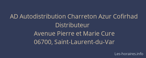 AD Autodistribution Charreton Azur Cofirhad Distributeur