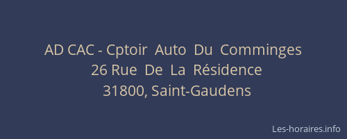 AD CAC - Cptoir  Auto  Du  Comminges