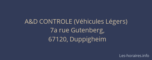 A&D CONTROLE (Véhicules Légers)