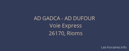 AD GADCA - AD DUFOUR
