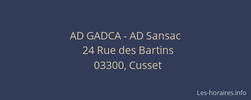 AD GADCA - AD Sansac