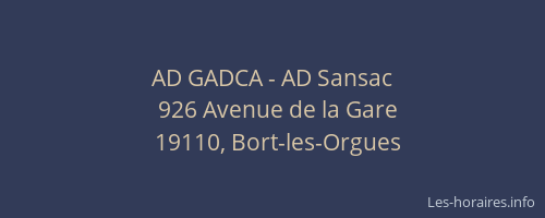 AD GADCA - AD Sansac