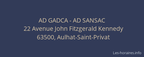 AD GADCA - AD SANSAC