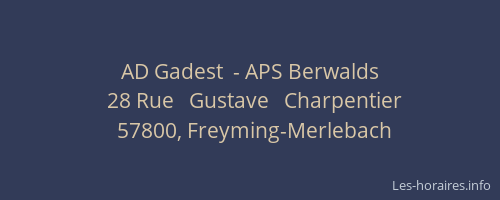 AD Gadest  - APS Berwalds