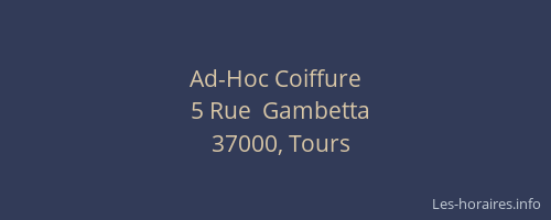 Ad-Hoc Coiffure