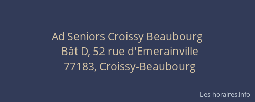 Ad Seniors Croissy Beaubourg
