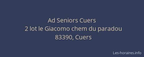Ad Seniors Cuers