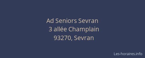 Ad Seniors Sevran
