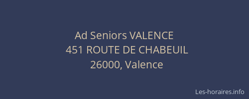 Ad Seniors VALENCE