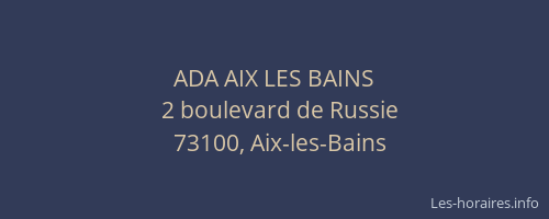 ADA AIX LES BAINS