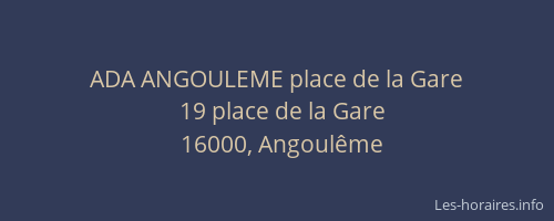 ADA ANGOULEME place de la Gare