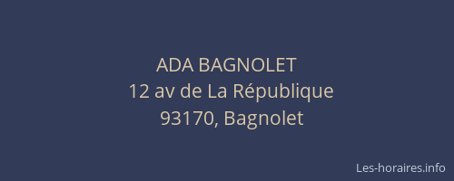 ADA BAGNOLET