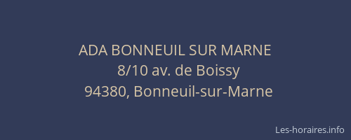 ADA BONNEUIL SUR MARNE