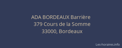 ADA BORDEAUX Barrière