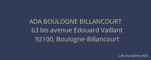 ADA BOULOGNE BILLANCOURT
