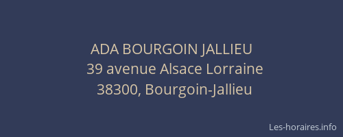 ADA BOURGOIN JALLIEU