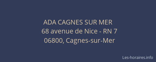 ADA CAGNES SUR MER