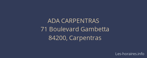 ADA CARPENTRAS