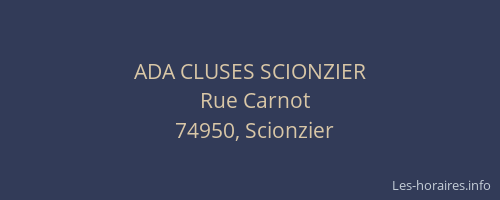 ADA CLUSES SCIONZIER