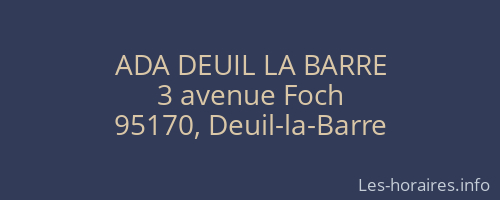 ADA DEUIL LA BARRE
