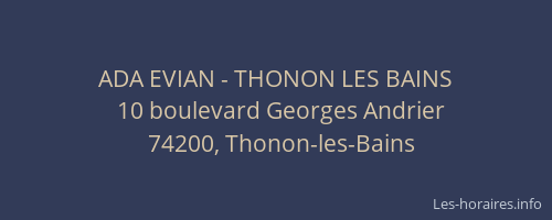 ADA EVIAN - THONON LES BAINS