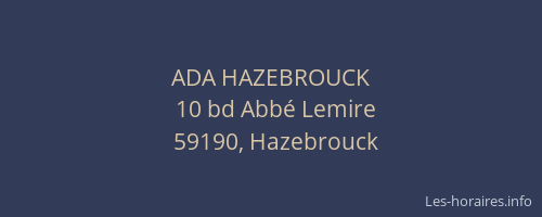 ADA HAZEBROUCK