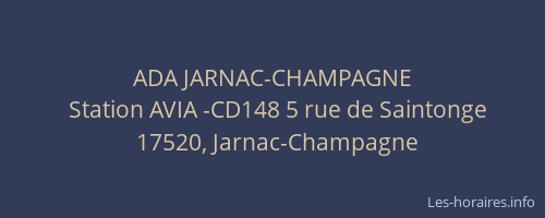 ADA JARNAC-CHAMPAGNE