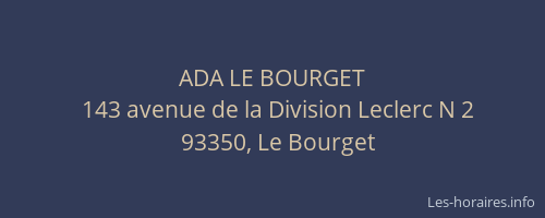 ADA LE BOURGET